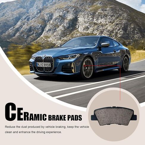 HYFTJYZ Front Ceramic Disc Brake Pads For 2000-2006 Nissan Sentra - 1989-1998 240SX - 1990-1992 Stanza - 1991-1993 INFINITI G20 Axxess with Hardware Kits 4PCS (HZ-462) in Kuwait