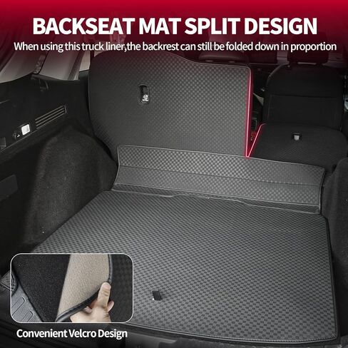 لـ 2019-2024 Cadillac XT4 Cargo Mat & Backrest Mat - تناسب مخصص بو الجلود بطانة البضائع وواقي مسند الظهر الخلفي - جميع الحصير الجذع لكاديلاك XT4 2019-2024 in Kuwait