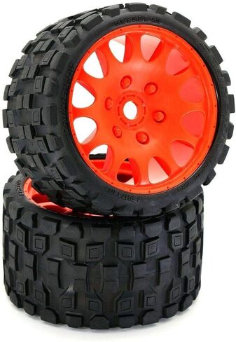 Powerhobby Scorpion Belted Monster Truck RC Tires/Wheels w 17mm Hex (4) Sport Compound FITS : Arrma Outcast Kraton Talion Notorious Fazon Speed Run Corally (Green) in Kuwait