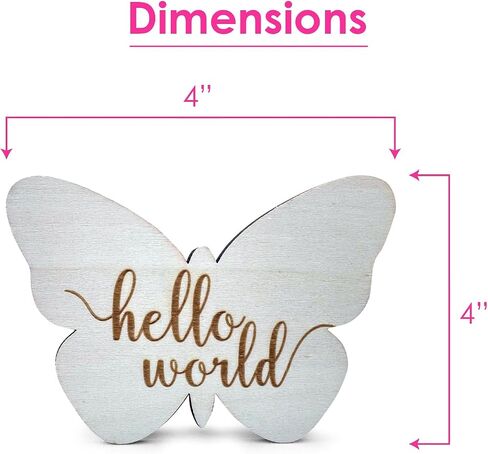 Baby Monthly Milestone Cards, Wooden Discs, Gender Neutral, Butterfly Shaped, Baby Shower Gifts (Butterfly) in Kuwait