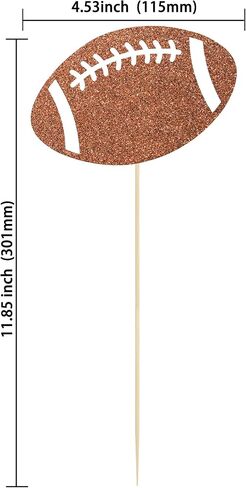 Gyufise 12pcs عيد ميلاد كرة القدم لحفلة مركزية العصي مزدوجة الجوانب كرة الرجبي الجوانب العليا القبعات الرياضية موضوع عيد ميلاد الديكور لكرة القدم لمس لوازم حفلة استحمام الطفل in Kuwait