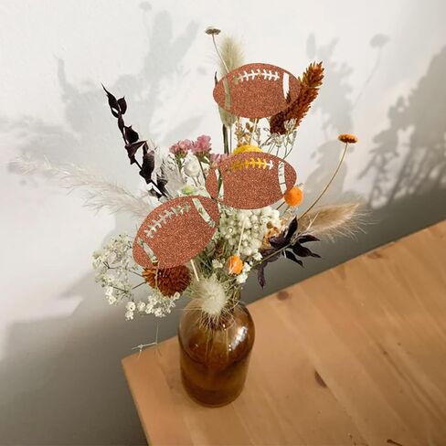 Gyufise 12pcs عيد ميلاد كرة القدم لحفلة مركزية العصي مزدوجة الجوانب كرة الرجبي الجوانب العليا القبعات الرياضية موضوع عيد ميلاد الديكور لكرة القدم لمس لوازم حفلة استحمام الطفل in Kuwait