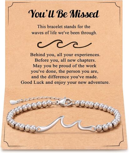 Tarsus Best Retirement Gift for Woman, Wave Bracelet for Retirement Women Cowoker Friends Retired Farewell Gifts Ideas in Saudi Arabia