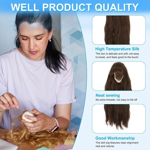 Patikil 9 '' Doll Long Hair Doll ، إكسسوارات شعر شوكة من طراز Soft Silk Toy Perfect in Kuwait