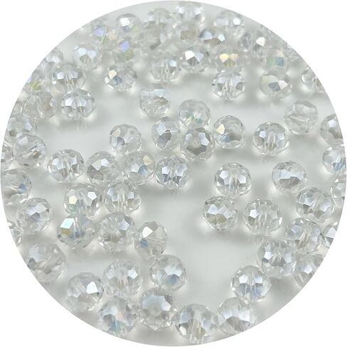 150Pcs 8MM Briolette Crystal Glass Beads Faceted Rondelle Glass Beads with Hole Glass Spacer Beads for Jewelry Making Bracelet Necklace DIY Craft Making Supplies(140-grass Green AB) in Kuwait