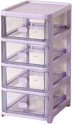Desk Drawer Organizer 4 Tiers Mini Storage Box Plastic Organizer Chest Office Supplies and Jewelry Storage Container for Cosmetic, Jewelry, Hair Clips, Small Parts in Kuwait