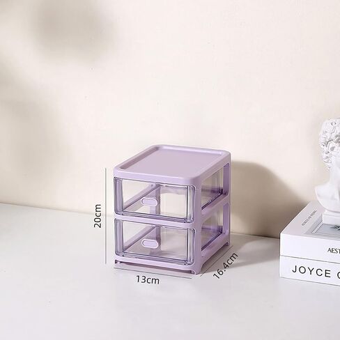 Desk Drawer Organizer 4 Tiers Mini Storage Box Plastic Organizer Chest Office Supplies and Jewelry Storage Container for Cosmetic, Jewelry, Hair Clips, Small Parts in Kuwait
