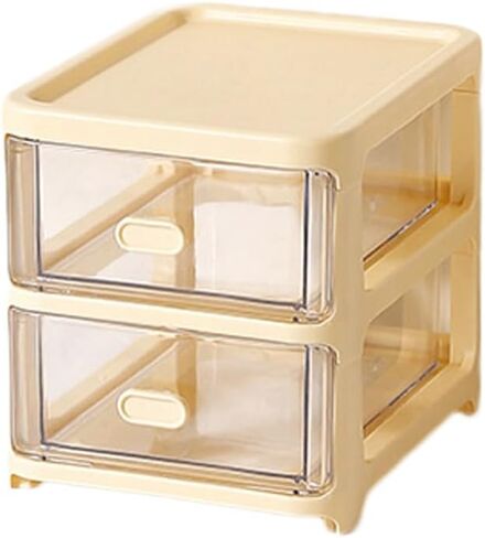 Desk Drawer Organizer 4 Tiers Mini Storage Box Plastic Organizer Chest Office Supplies and Jewelry Storage Container for Cosmetic, Jewelry, Hair Clips, Small Parts in Kuwait