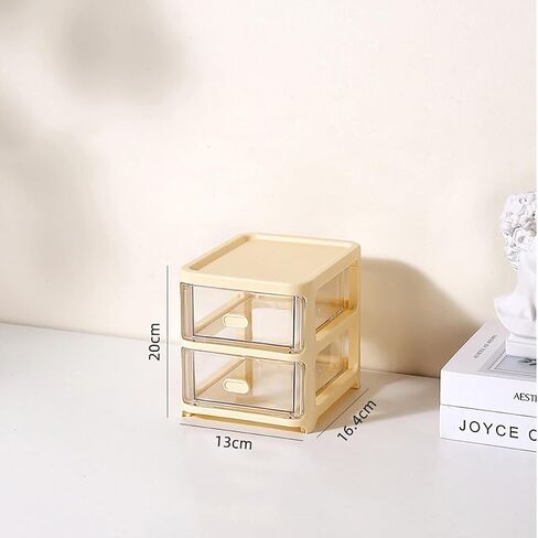 Desk Drawer Organizer 4 Tiers Mini Storage Box Plastic Organizer Chest Office Supplies and Jewelry Storage Container for Cosmetic, Jewelry, Hair Clips, Small Parts in Kuwait