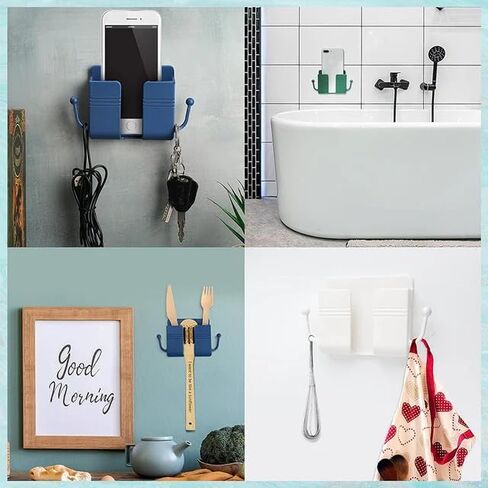 Colored Wall Mount Phone Charger Remote Holder for Bed Side Kitchen and Office use with Strong Adhesive to Prevent Falling offf (Green) in Kuwait