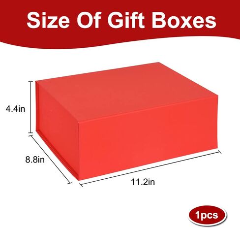 BEISHIDA Red Gift Box 11 X 9 X 4.4inch, Gift Boxes with Magnetic Closure Lids for Father's Day Mother's Day Presents, Bridesmaid Proposal Christmas Valentine Thanksgiving in Kuwait