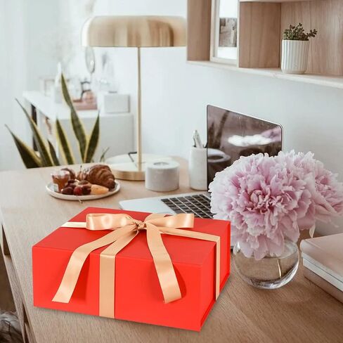 BEISHIDA Red Gift Box 11 X 9 X 4.4inch, Gift Boxes with Magnetic Closure Lids for Father's Day Mother's Day Presents, Bridesmaid Proposal Christmas Valentine Thanksgiving in Kuwait