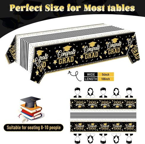 تخرج المائدة الزخارف الحزبية ، 3 حزمة فئة من 2025 تهانينا خريج التخرج الأخضر tablecover tablecover table table table table table coversable covers forms ، حجم كبير 54 "× 108" in Saudi Arabia