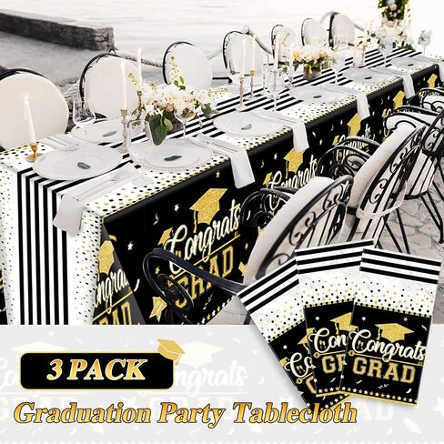 تخرج المائدة الزخارف الحزبية ، 3 حزمة فئة من 2025 تهانينا خريج التخرج الأخضر tablecover tablecover table table table table table coversable covers forms ، حجم كبير 54 "× 108" in Saudi Arabia