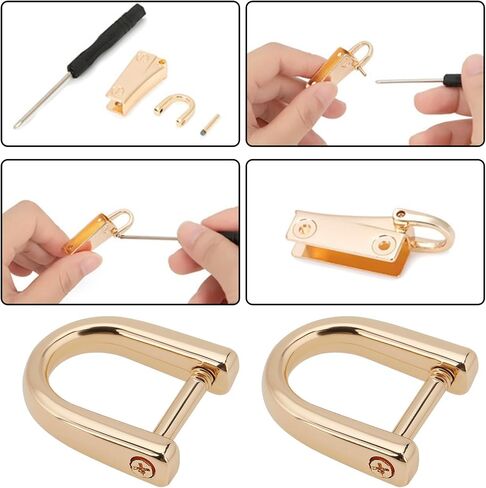 10pcs zipper screw d-ring 1.29x1.46cm لـ DIY Crafts Leathercrafts Accessories base keychain bas in Kuwait
