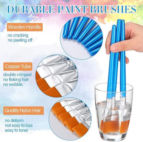 Crtiin 120 Pcs Flat Paint Brushes for Acrylic Paintbrush Bulk Art Detail Oil Brush for Adult Art Watercolor(1/2 Inch) in Saudi Arabia