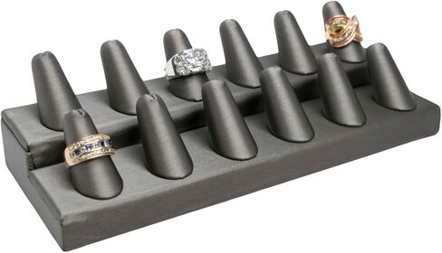 Novel Box® Single Finger White Leatherette Ring Stand Holder Jewelry Display 2X2X2 + NB Cleaning Cloth in Kuwait