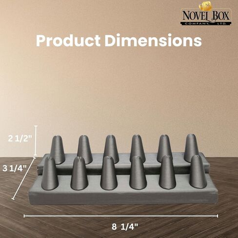 Novel Box® Single Finger White Leatherette Ring Stand Holder Jewelry Display 2X2X2 + NB Cleaning Cloth in Kuwait