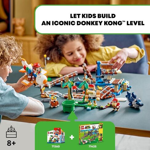 LEGO Super Mario Diddy Kong's Mine Cart Ride Expansion Set 71425, Collectible Building Toy with Brick Built Funky Kong Figure, Super Mario Gift Set for Kids Ages 8-10 to Combine with a Starter Course in Saudi Arabia