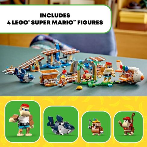 LEGO Super Mario Diddy Kong's Mine Cart Ride Expansion Set 71425, Collectible Building Toy with Brick Built Funky Kong Figure, Super Mario Gift Set for Kids Ages 8-10 to Combine with a Starter Course in Saudi Arabia