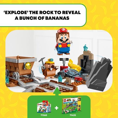 LEGO Super Mario Diddy Kong's Mine Cart Ride Expansion Set 71425, Collectible Building Toy with Brick Built Funky Kong Figure, Super Mario Gift Set for Kids Ages 8-10 to Combine with a Starter Course in Saudi Arabia
