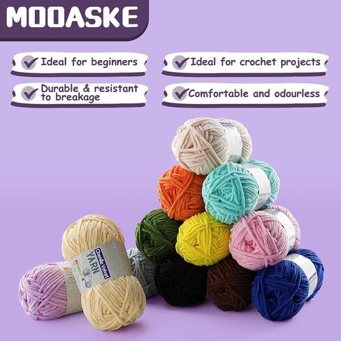 2 Pac Chenille Yarn for Crocheting - Blanket Yarn for Crocheting - Fluffy Yarn for Crochet, Baby Yarn for Crocheting Soft Blankets Weight Per Roll 50g/1.76oz, Length 60m/65yard (Dark Blue) in Saudi Arabia