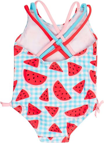 RuffleButts Pale Rainbow Stripe Tie Shoulder One-Piece - 5 in Kuwait