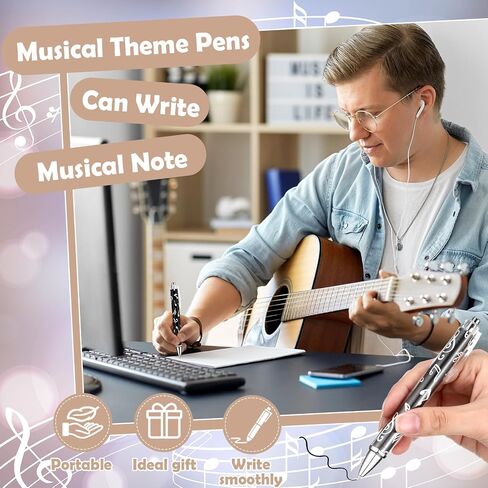 Spakon 32 PCS Musical Note Musical Note Arboint Music Music Homeed Goalty Gifts للمعلمين طلاب 1.00 ملم الحبر الأسود الحبر السلس في الكتابة المدرسية لمستلزمات المكتبية لمدرسة أعياد الميلاد in Kuwait