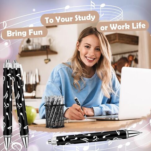 Spakon 32 PCS Musical Note Musical Note Arboint Music Music Homeed Goalty Gifts للمعلمين طلاب 1.00 ملم الحبر الأسود الحبر السلس في الكتابة المدرسية لمستلزمات المكتبية لمدرسة أعياد الميلاد in Kuwait