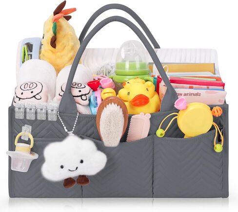 Skycase Diaper Caddy Organizer - Baby Basket for Baby Shower Gifts - Newborn Essentials for Changing Table Organizer - Nursery Baby Registry Must Haves - Diaper Caddy Basket for Car Room in Kuwait