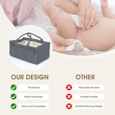 Skycase Diaper Caddy Organizer - Baby Basket for Baby Shower Gifts - Newborn Essentials for Changing Table Organizer - Nursery Baby Registry Must Haves - Diaper Caddy Basket for Car Room in Kuwait