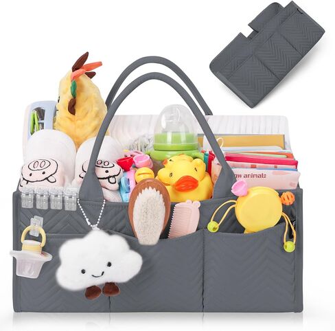 Skycase Diaper Caddy Organizer - Baby Basket for Baby Shower Gifts - Newborn Essentials for Changing Table Organizer - Nursery Baby Registry Must Haves - Diaper Caddy Basket for Car Room in Kuwait