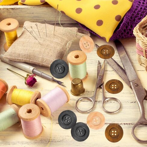 30 Pieces 2.36 Inch Large Wooden Buttons for Sewing Crafts, 4 Holes Big Size Round Sewing Button Large Wood Buttons for Craft Sewing DIY Clothing Decoration(Mixed Color) in Saudi Arabia