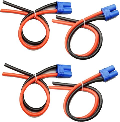 2Pairs EC5 EC8 Male Female Plug Connector Cable Wire with 150mm 8AWG Silicon Wire for RC Lipo Battery (EC8) in Kuwait