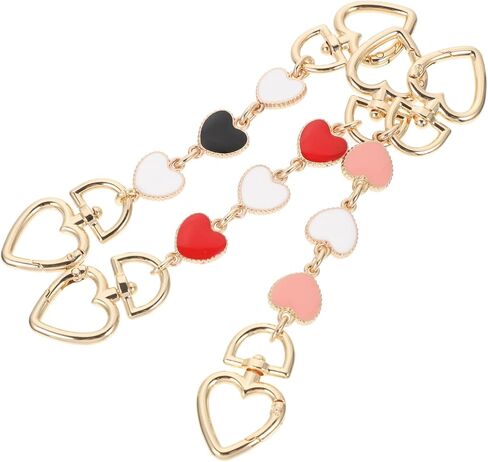 STOBOK 3pcs Bag Extension Chain Purse Handle Replacement Sling for Women Silver Purse Bag Extender Strap Body Tote Heart Extender Chain Claw Miss Metal in Kuwait