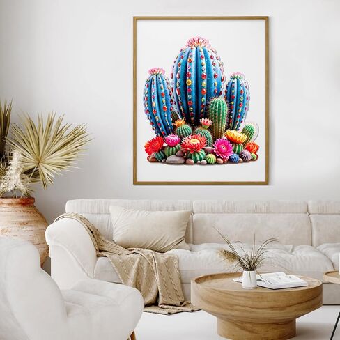 Wooden Jigsaw Puzzles for Adults and Kids, Cactus Gemstones 200 Piece Unique Shaped Puzzle, Family Game and Creative Wooden Puzzle Gift, Wall Art Decor, 10 x 11 Inch in Saudi Arabia