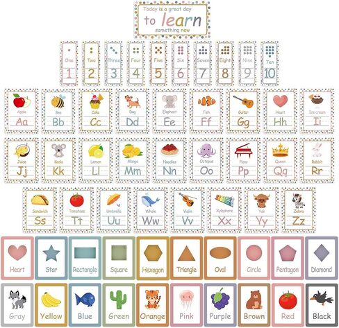 57PCS Outer Space Alphabet Number Bulletin Board Classroom Wall Letters Colors Shapes Poster ABC Number Lines Galaxy Educational Learning Cards for Teacher Preschool Kindergarten Decor in Kuwait