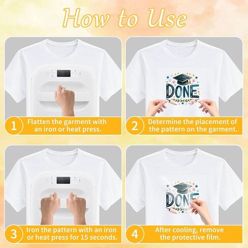 Graduation Iron on Transfers, 19 PCS Graduation Cap DTF Transfers Ready to Press Iron on Patch Decals, Tassel Heat Transfer Vinyl for T-Shirts Bag Clothing DIY Crafts in Saudi Arabia