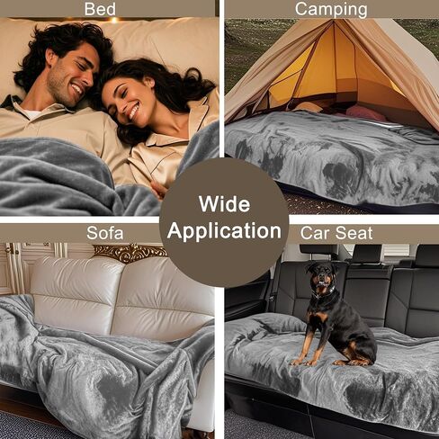 gogobunny Waterproof Bed Blanket, Reversible Sherpa Fleece Throw Blanket for Dog Puppy Cat, Furniture Cover Protects Bed Couch Sofa from Liquid Pee and Pet Fur (Grey, 50x60 inches) in Kuwait