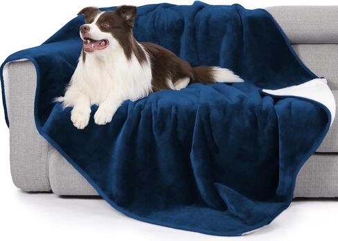 gogobunny Waterproof Bed Blanket, Reversible Sherpa Fleece Throw Blanket for Dog Puppy Cat, Furniture Cover Protects Bed Couch Sofa from Liquid Pee and Pet Fur (Grey, 50x60 inches) in Kuwait