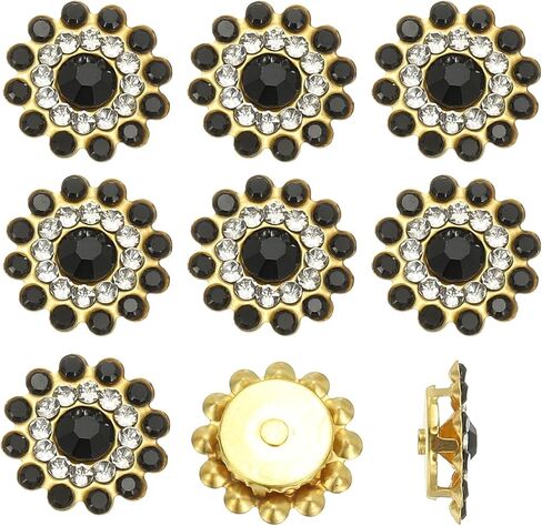 PATIKIL 50 Pcs Sew on Rhinestones, 14mm Flower Glass Rhinestones with Craft Gems Crystal Embellishments for Clothes Shoes Belt DIY Crafting Decoration, Peacock Blue in Kuwait