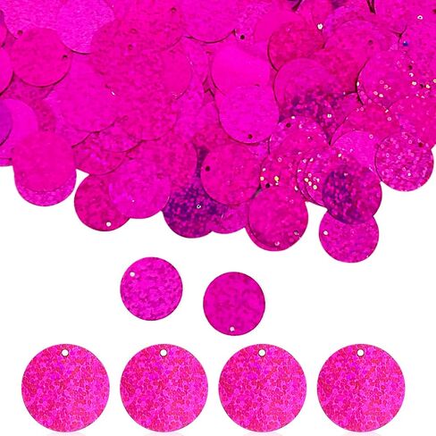 850 Pcs Loose Sequins Bulk, 20 mm Glitter Sequins Flat Sequins Round for Art, Flat Sequins with Hole Embroidery Craft Sequins for Sewing, Cafts, DIY, Jewelry Making, Gold in Saudi Arabia