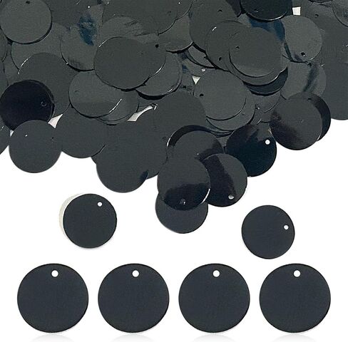 850 Pcs Loose Sequins Bulk, 20 mm Glitter Sequins Flat Sequins Round for Art, Flat Sequins with Hole Embroidery Craft Sequins for Sewing, Cafts, DIY, Jewelry Making, Gold in Kuwait