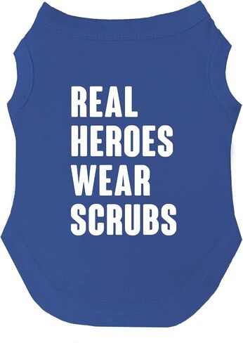 Real Heroes Wear Scrubs Dog Tee Shirt Sizes for Puppies, Toys, and Large Breeds (Red, Small 1014) in Saudi Arabia