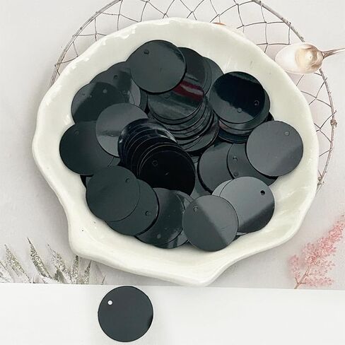 850 Pcs Loose Sequins Bulk, 20 mm Glitter Sequins Flat Sequins Round for Art, Flat Sequins with Hole Embroidery Craft Sequins for Sewing, Cafts, DIY, Jewelry Making, Gold in Kuwait