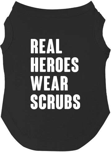 Real Heroes Wear Scrubs Dog Tee Shirt Sizes for Puppies, Toys, and Large Breeds (Red, Small 1014) in Saudi Arabia