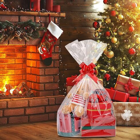 Awpeye Clear Basket Bags, 10 Pack, Clear Cellophane Wrap Bags for Baskets & Gifts 2 Mil Thick 20x20 Inches in Saudi Arabia