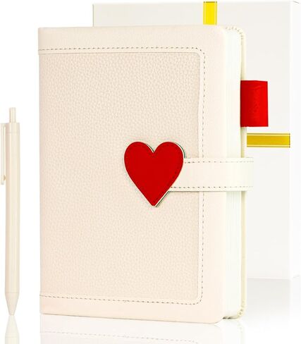 Journal for Women and Teen Girls with Heart Buckle, 240 Pages Teen Girls Diary Journal with Pen, Daily Writing Journals for Teen Girls Gifts Ideas Ages 8-12, B6 Notebook for Women (White) in Kuwait