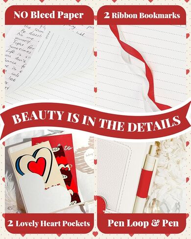 Journal for Women and Teen Girls with Heart Buckle, 240 Pages Teen Girls Diary Journal with Pen, Daily Writing Journals for Teen Girls Gifts Ideas Ages 8-12, B6 Notebook for Women (White) in Kuwait