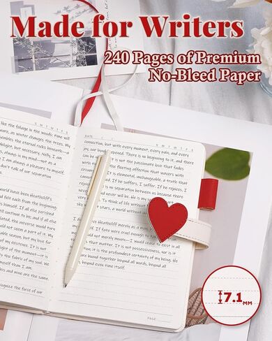 Journal for Women and Teen Girls with Heart Buckle, 240 Pages Teen Girls Diary Journal with Pen, Daily Writing Journals for Teen Girls Gifts Ideas Ages 8-12, B6 Notebook for Women (White) in Kuwait